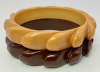 BB122 brown and yellow 9/16" pinwheel bakelite bangles